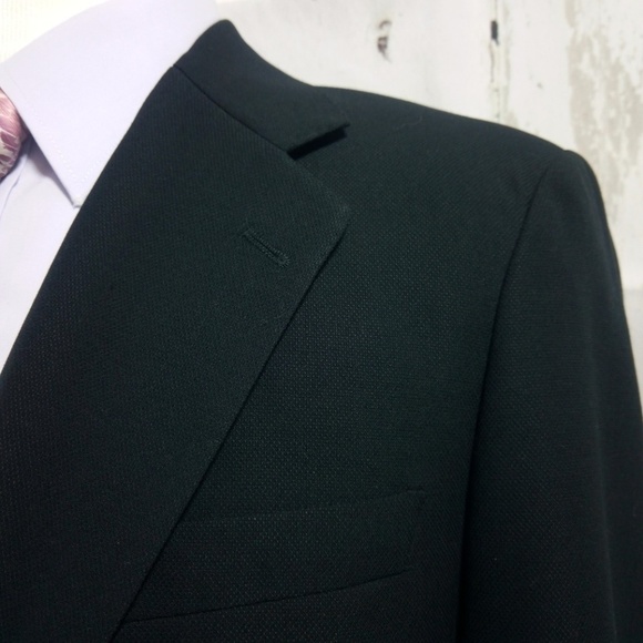 Pacific Custom Tailors 41R Black Suit Blazer Sport - Picture 2 of 8